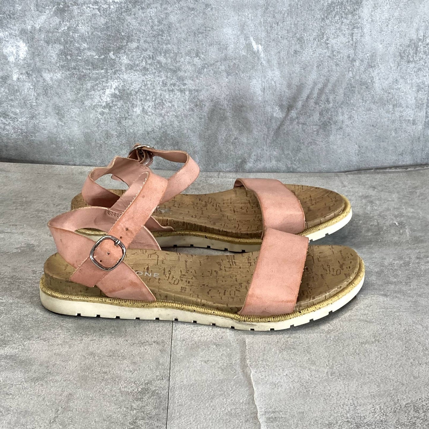 SUN+STONE Women's Blush Mattie Ankle-Strap Round-Toe Slip-Resistant Sandals SZ 6