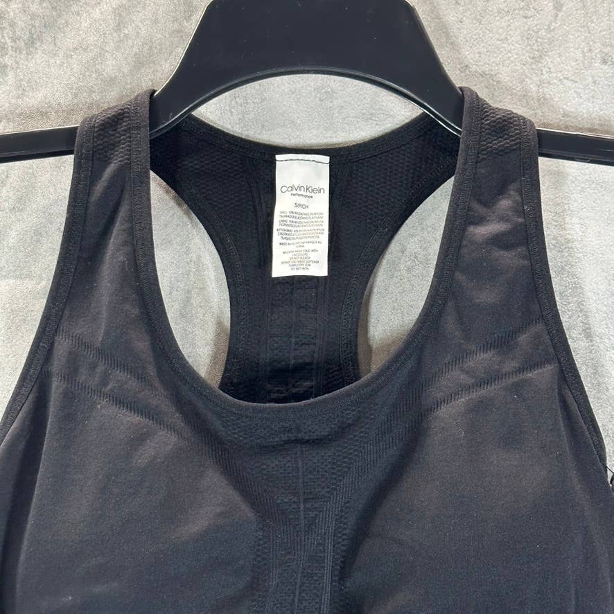 CALVIN KLEIN PERFORMANCE Women's Black Seamless Medium Impact Sports Bra SZ S