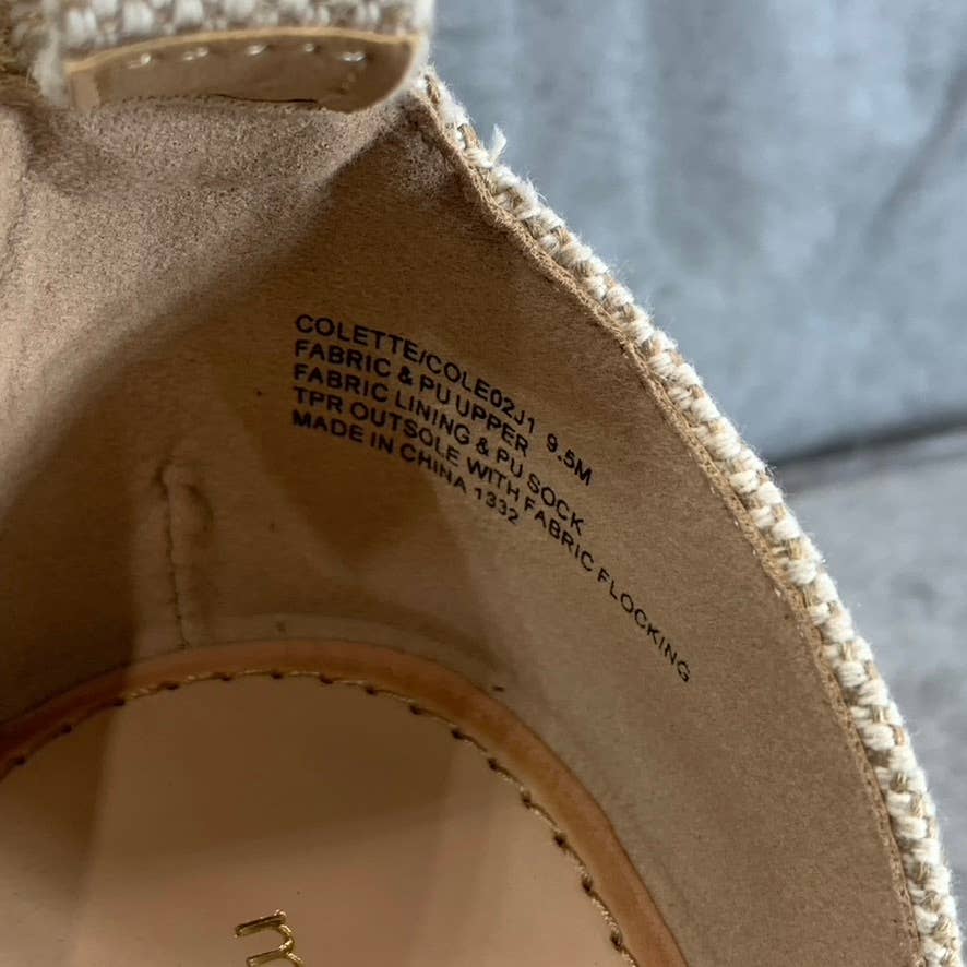 MADDEN GIRL Women's Oatmeal Multi Colette Open-Toe Wedge Platform Sandals SZ 9.5