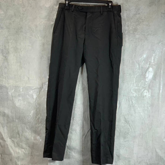 MICHAEL KORS Men's Black Solid Classic-Fit Stretch Flat Front Pants SZ 31X30