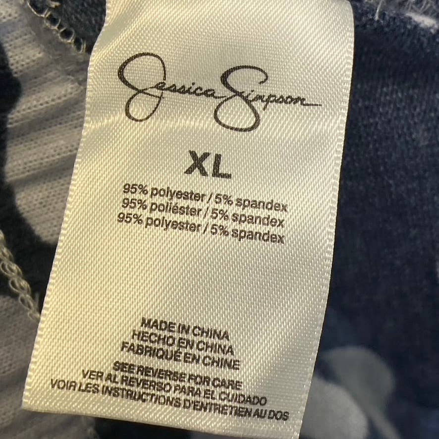 JESSICA SIMPSON Women's Blue Hidden Camo Pull-On 4-Pocket Jogger Pants SZ XL