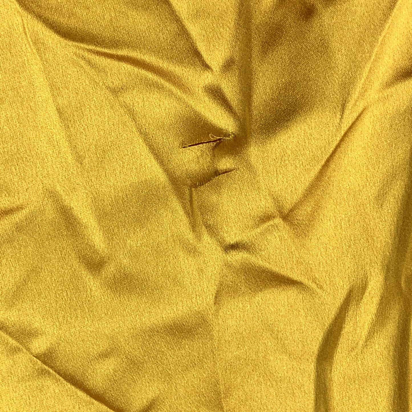 BAR III Women's Varsity Gold V-Neck Puff Short-Sleeve Tie-Front Top SZ L