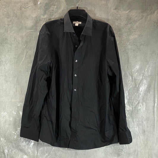 BAR III Men's Solid Black Organic Cotton Slim-Fit Stretch Dress Shirt SZ XL