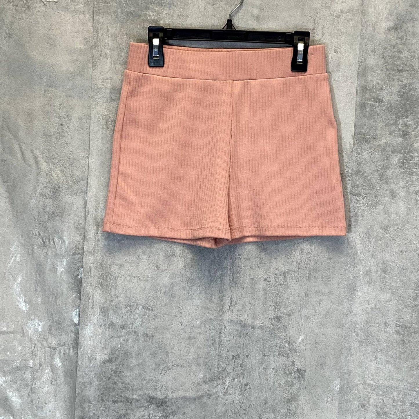 ELODIE Women's Peach Rib Knit Elastic High-Rise Waistband Pull-On Shorts SZ XS