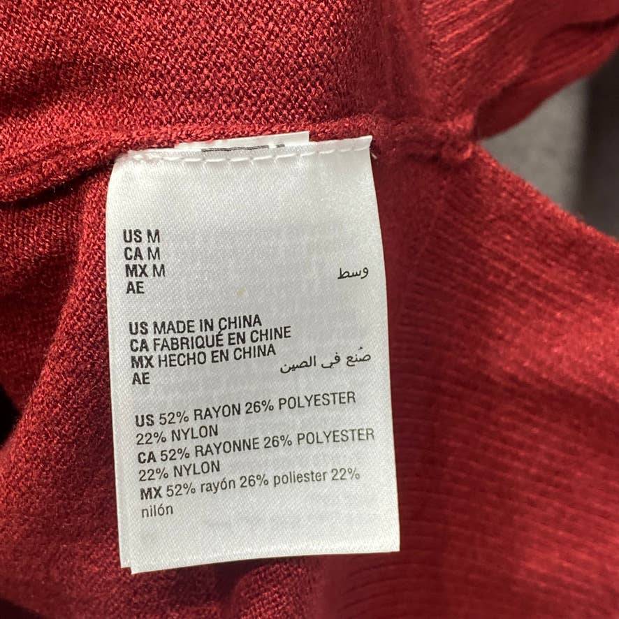 STYLE & CO Merlot Long Sleeve Crewneck Pullover Sweater SZ M