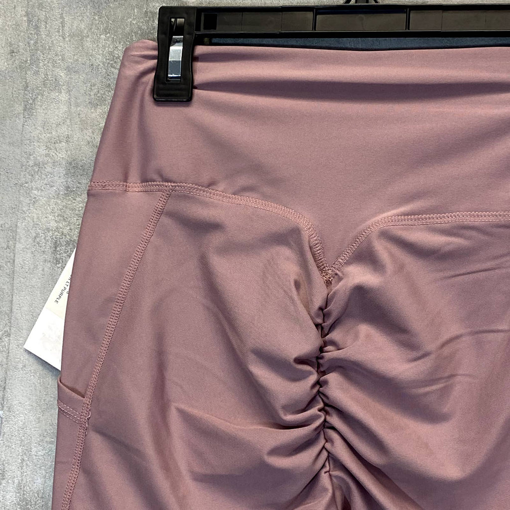 PRO-FIT Activewear Light Purple Ruched Breathable High-Waist Pull-On Leggings SZ S