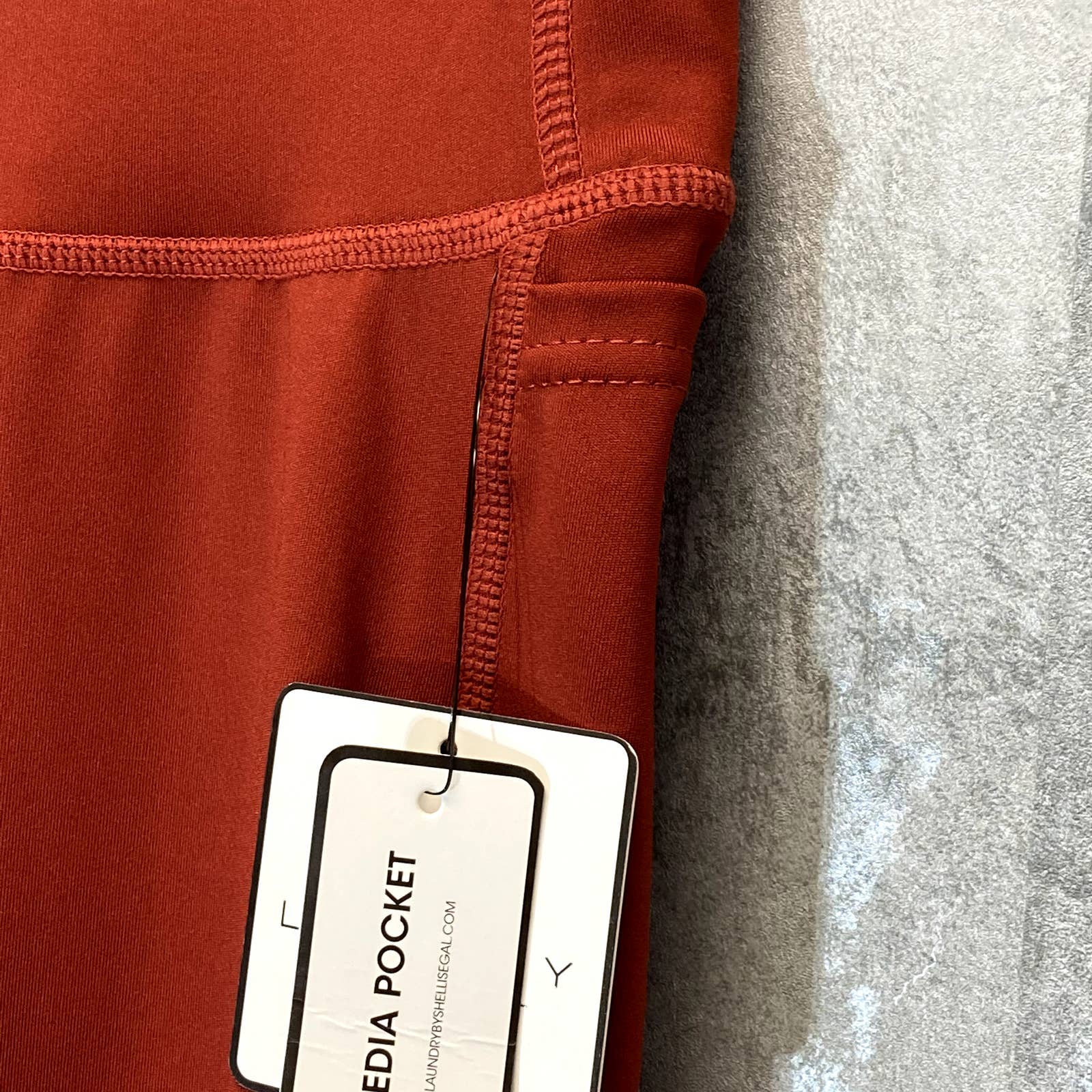 LAUNDRY By Shelli Segal Rust Textured High-Waist Stretch Pull-On Active Leggings SZ S