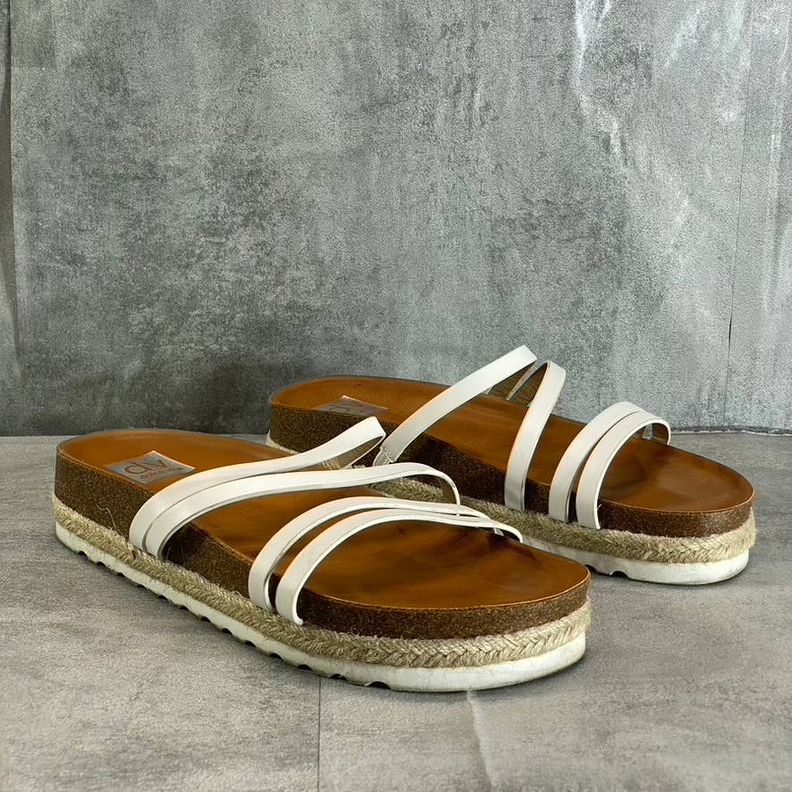 DV DOLCE VITA Women's White Carlee Strappy Footbed Slide Sandals SZ 10