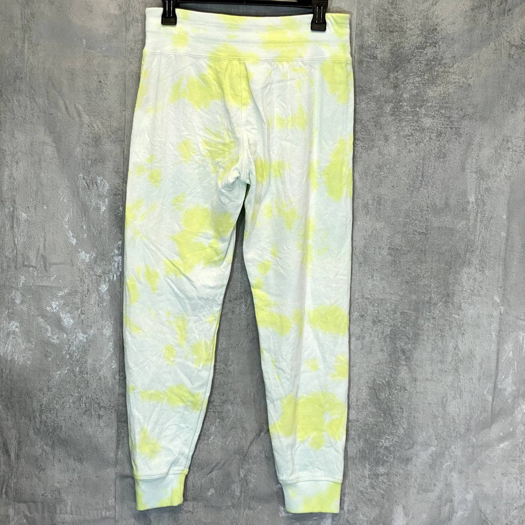 CALVIN KLEIN Women's Yellow Sunburst Tie-Dye Pull-On Drawstring Jogger Pants SZ S