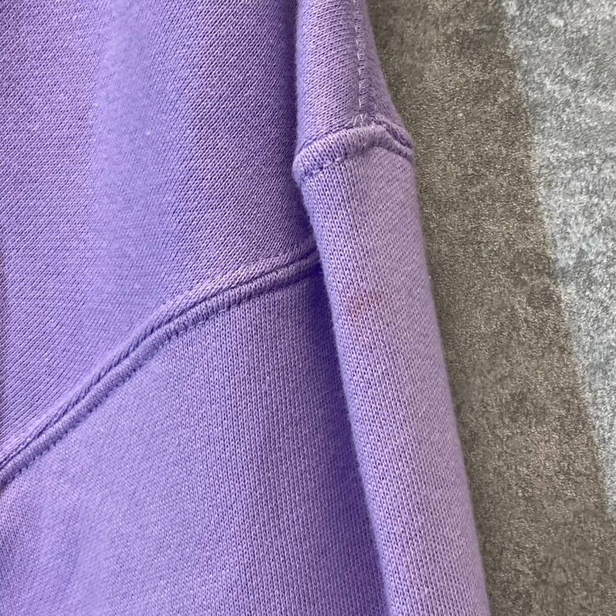 BP. Women's Purple Wildcats Cutoff Graphic Long Sleeve Pullover Hoodie SZ M