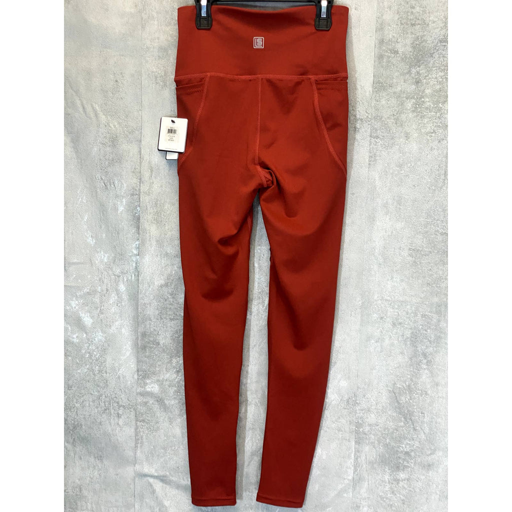 LAUNDRY By Shelli Segal Rust Textured High-Waist Stretch Pull-On Active Leggings SZ S