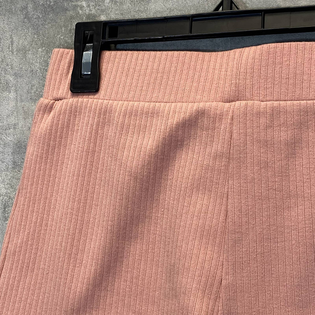 ELODIE Women's Peach Rib Knit Elastic High-Rise Waistband Pull-On Shorts SZ XS