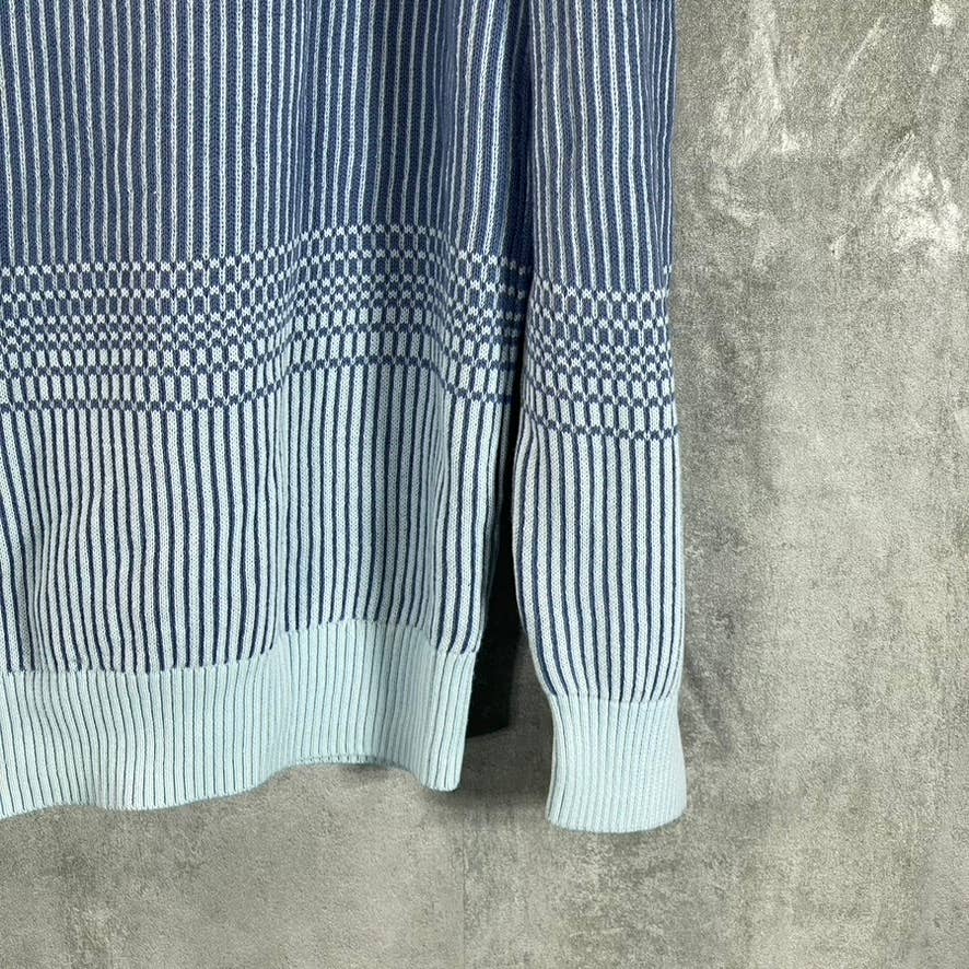 ALFANI Men's Blue Nite Escape Crewneck Ombre Striped Pullover Sweater SZ L