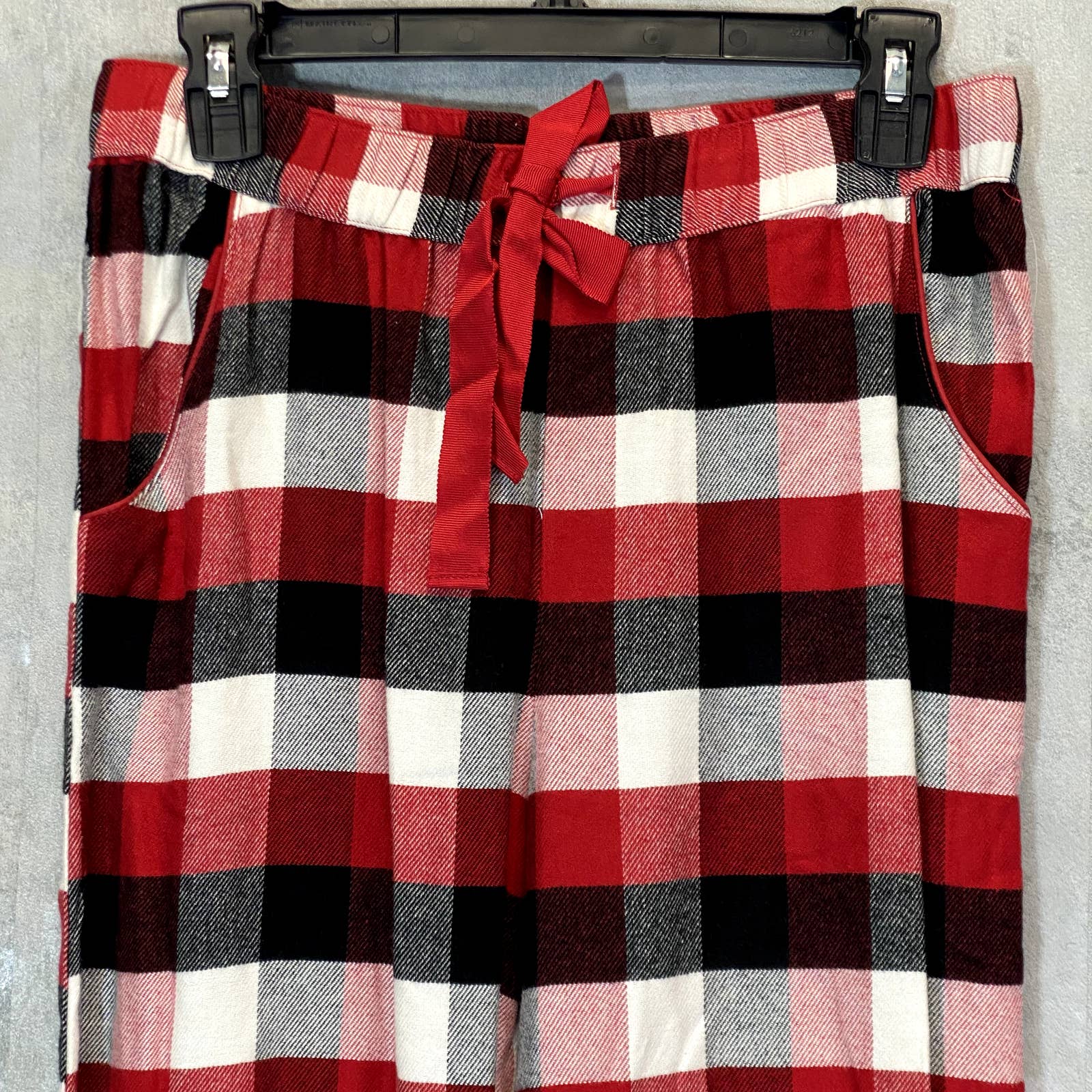 NORDSTROM Women's Red Chili August Check 2-Piece Button-Front Pull-on Pajama Set SZ S