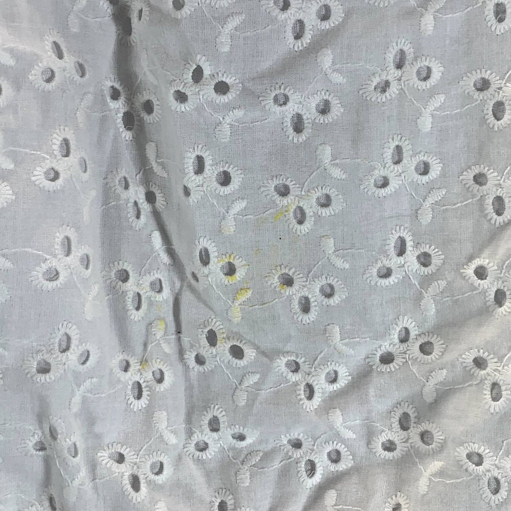 1.STATE Women's Ultra White Eyelet Raglan Sleeve Tie-Hem Crop Top SZ S