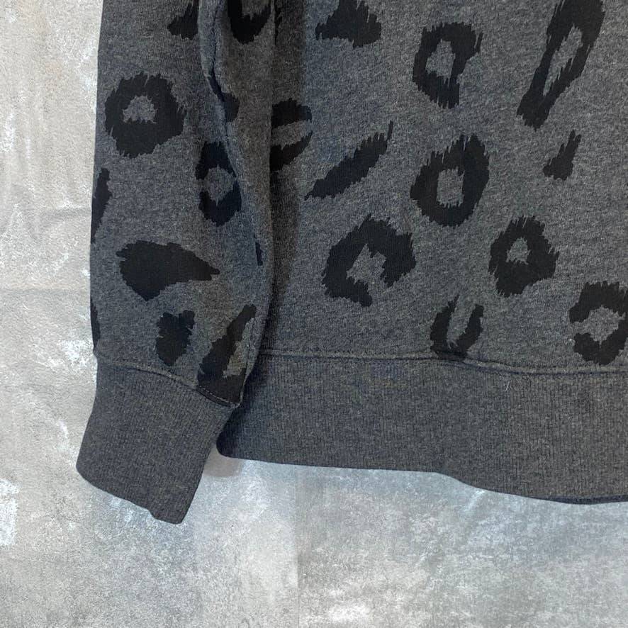 STYLE & CO Women's Charcoal Animal-Print Crewneck Pullover Sweatshirt SZ XS
