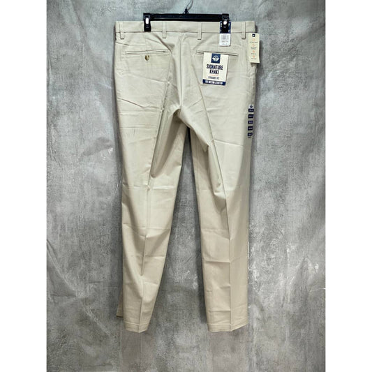 DOCKERS Tan Men's Signature Lux Straight Fit Creased Stretch Khaki Pants SZ 38X34