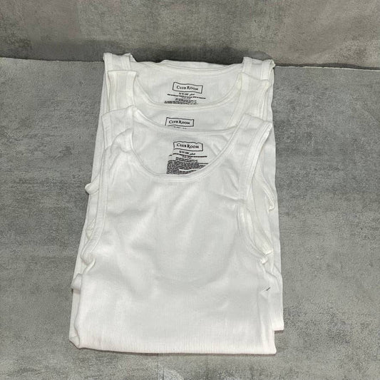 CLUB ROOM Solid White 3-Pack Tank Top SZ S