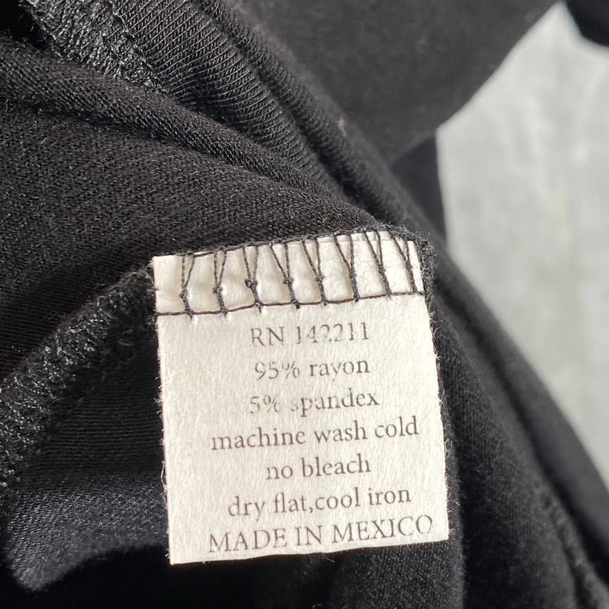 24SEVEN COMFORT APPAREL Women's Black Wide Sleeves Loose-Fit Dolman Top SZ M