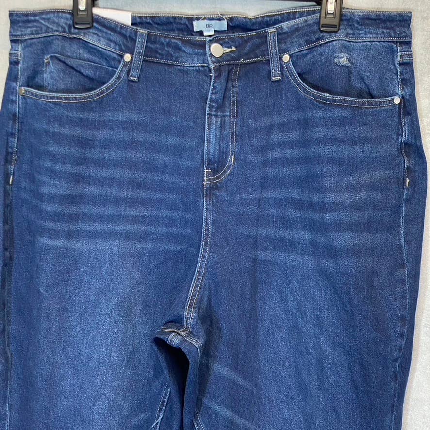 BP Women's Plus Size Dark Wash Distressed High-Rise Denim Mom Jeans SZ 18