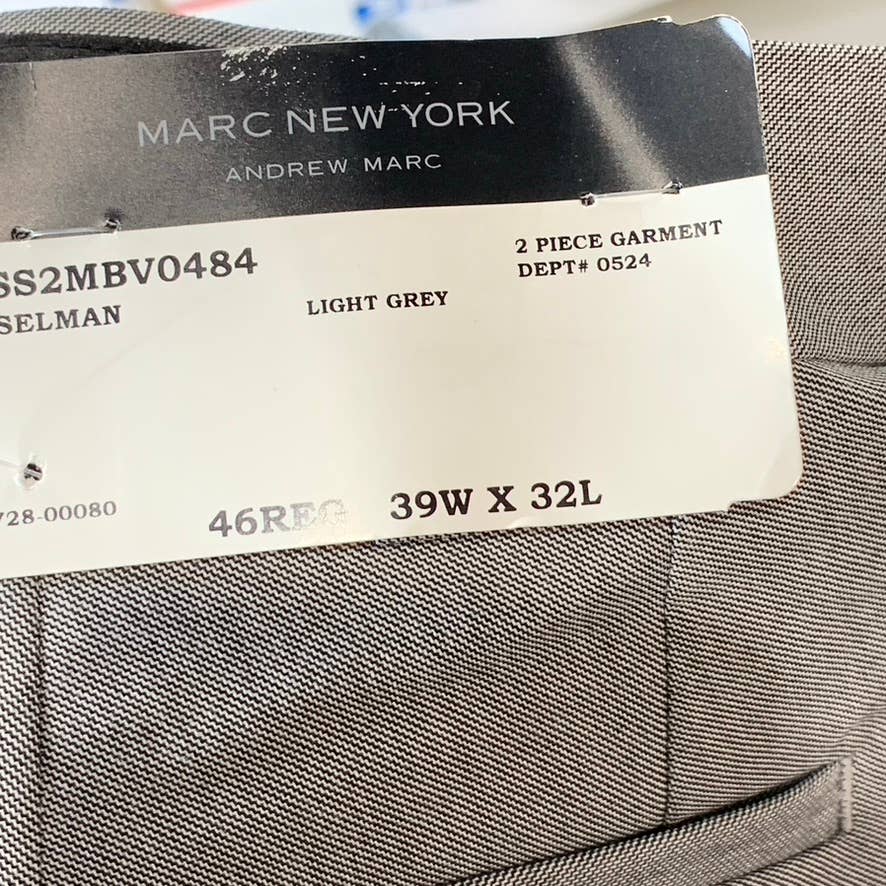 MARC NEW YORK Men's Light Grey Sharkskin Modern-Fit Suit Pants SZ 39X32