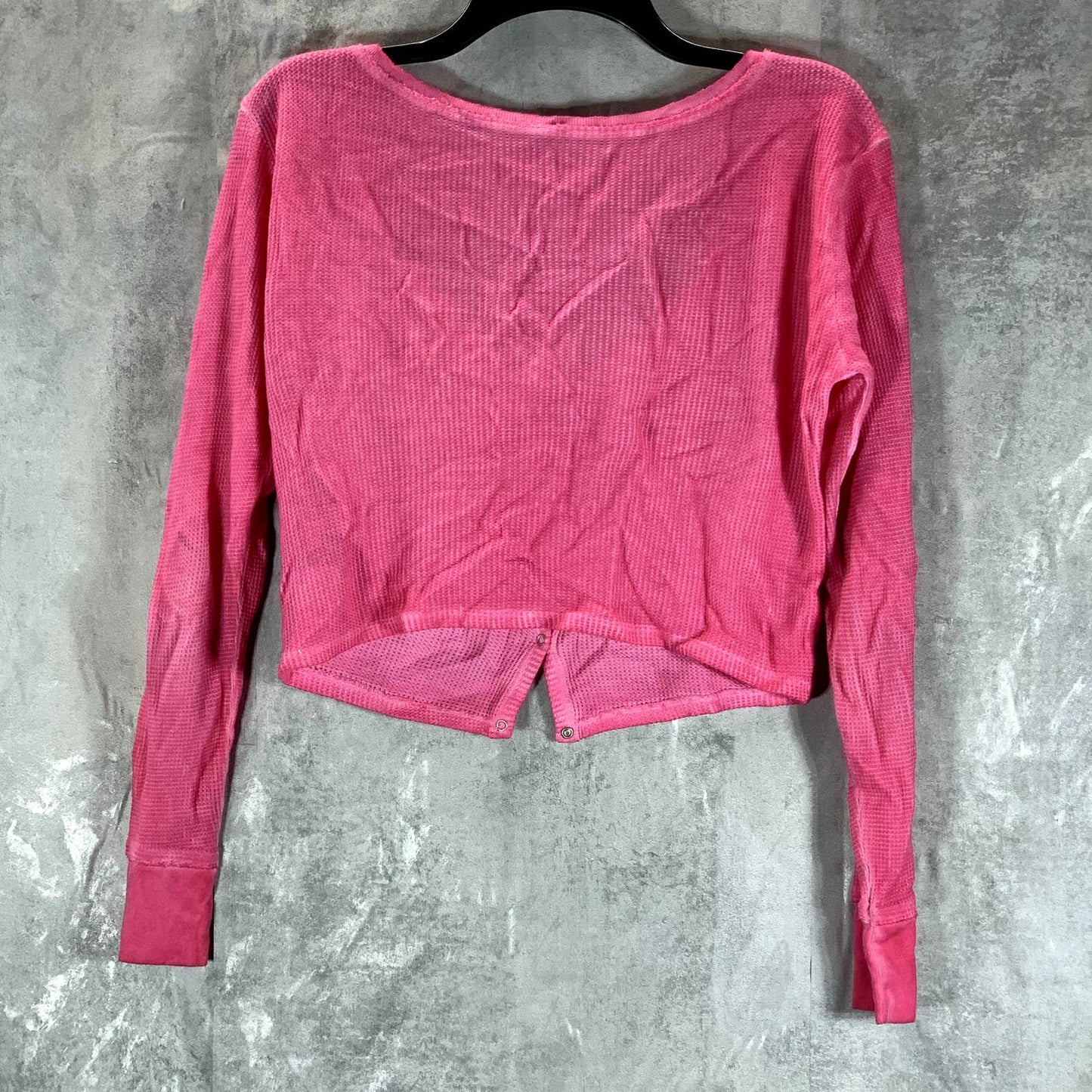 SUNDWOWN By Splendid Juniors' Hot Pink Solana Thermal Ribbed-Edge Top SZ M