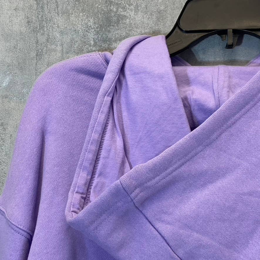 BP. Women's Purple Wildcats Cutoff Graphic Long Sleeve Pullover Hoodie SZ S