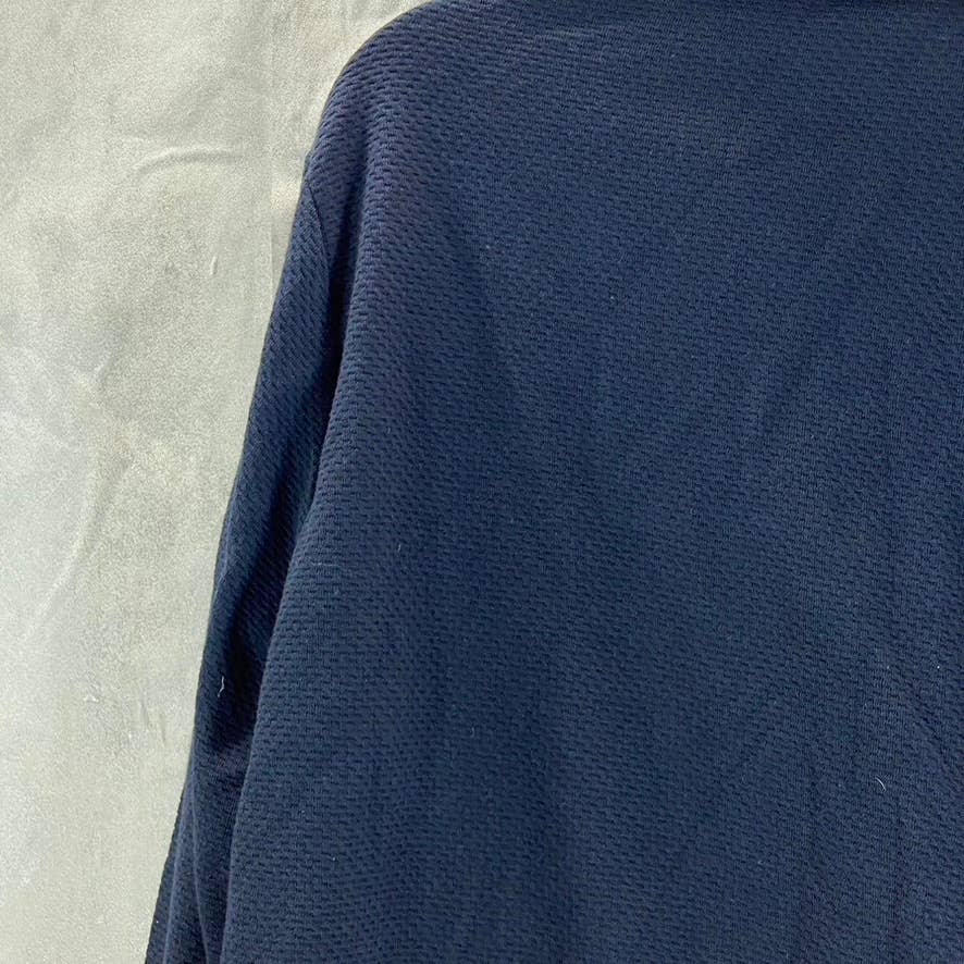 PERRY ELLIS Men's Dark Sapphire Jacquard Colorblocked Quarter-Zip Sweater SZ M