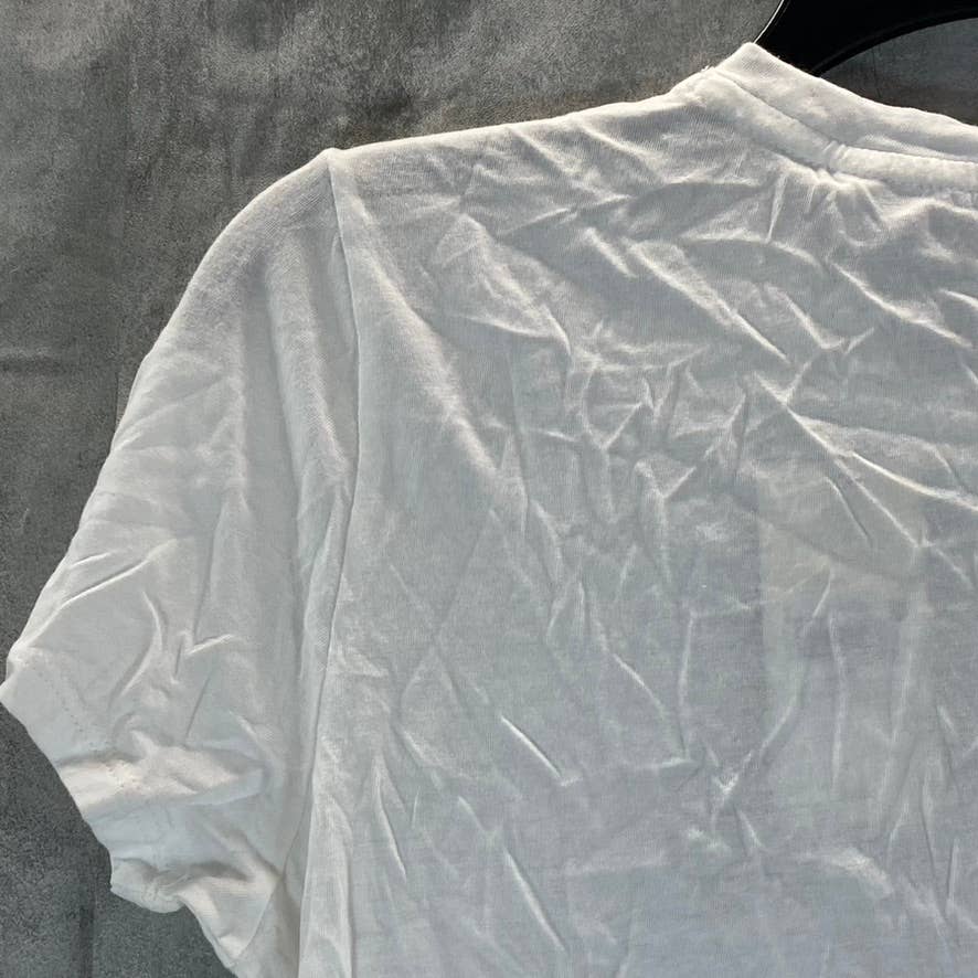 GUESS Women's Pure White Earth Graphic Crewneck Short-Sleeve T-Shirt SZ XS