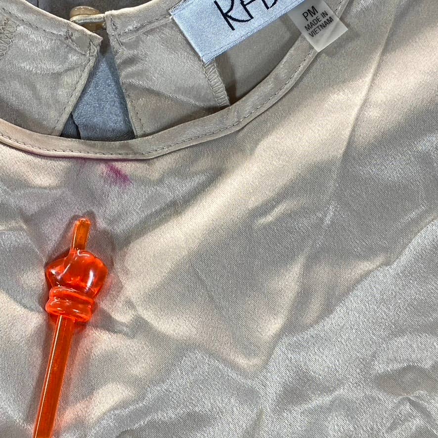 KASPER Women's Petite Champagne Scoop-Neck Sleeveless Keyhole Tank Top SZ PM