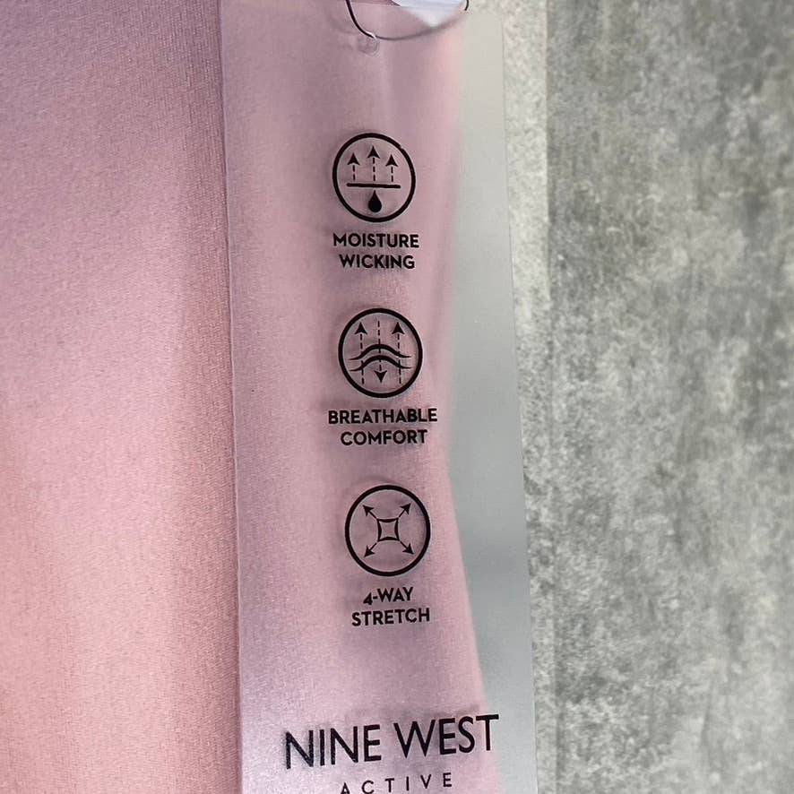 NINE WEST Women's Mauve Shadow Side Zip Stretch Active Pull-On Crop Leggings SZ M