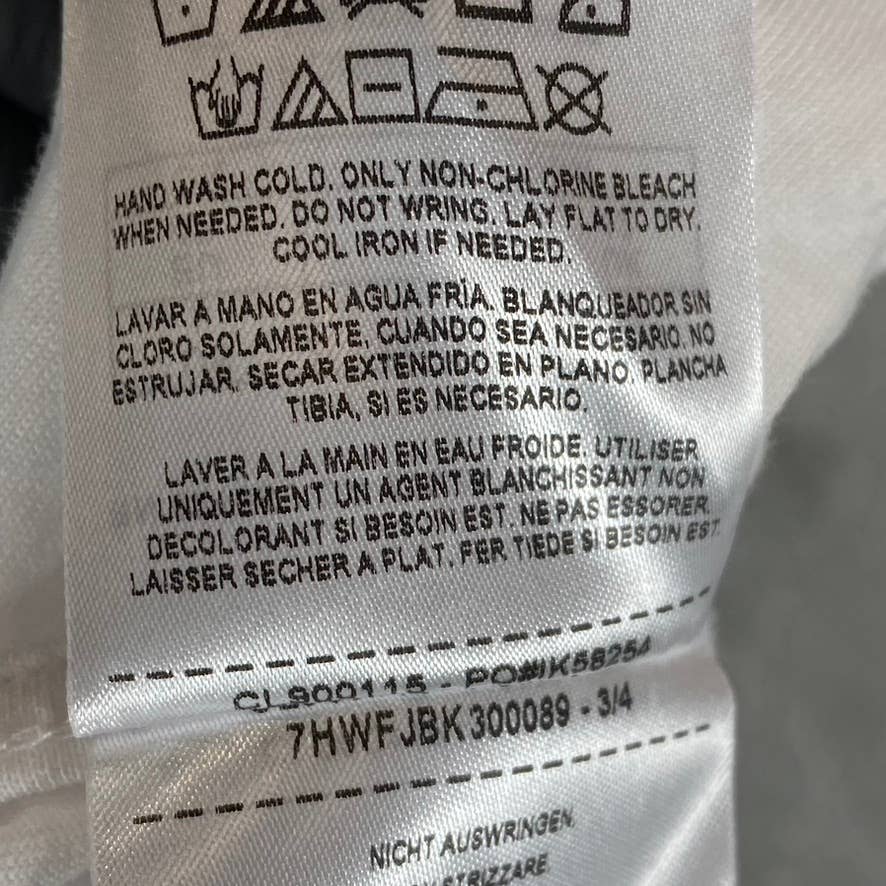 GUESS Women's White Open-Back Tie Detail Crewneck Short-Sleeve T-Shirt SZ L