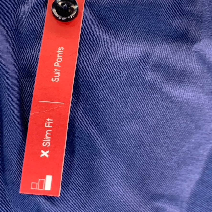 CALVIN KLEIN Men's Blue Slim-Fit Flat Front Dress Pants SZ 32X34