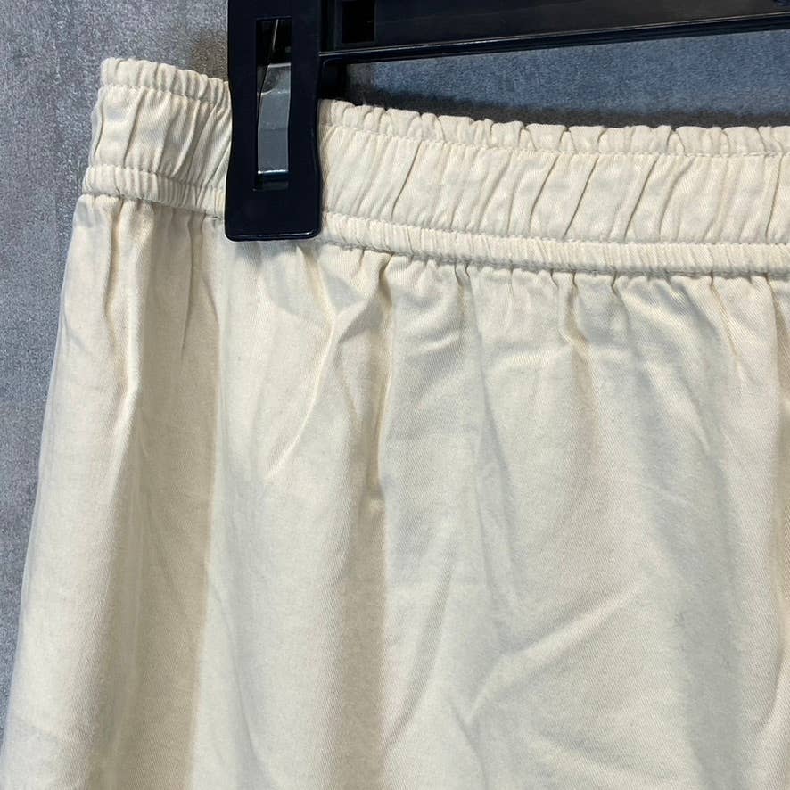 ABOUND Women's Solid Ivory Dove Elastic Waist Pull-On Cargo Pants SZ M