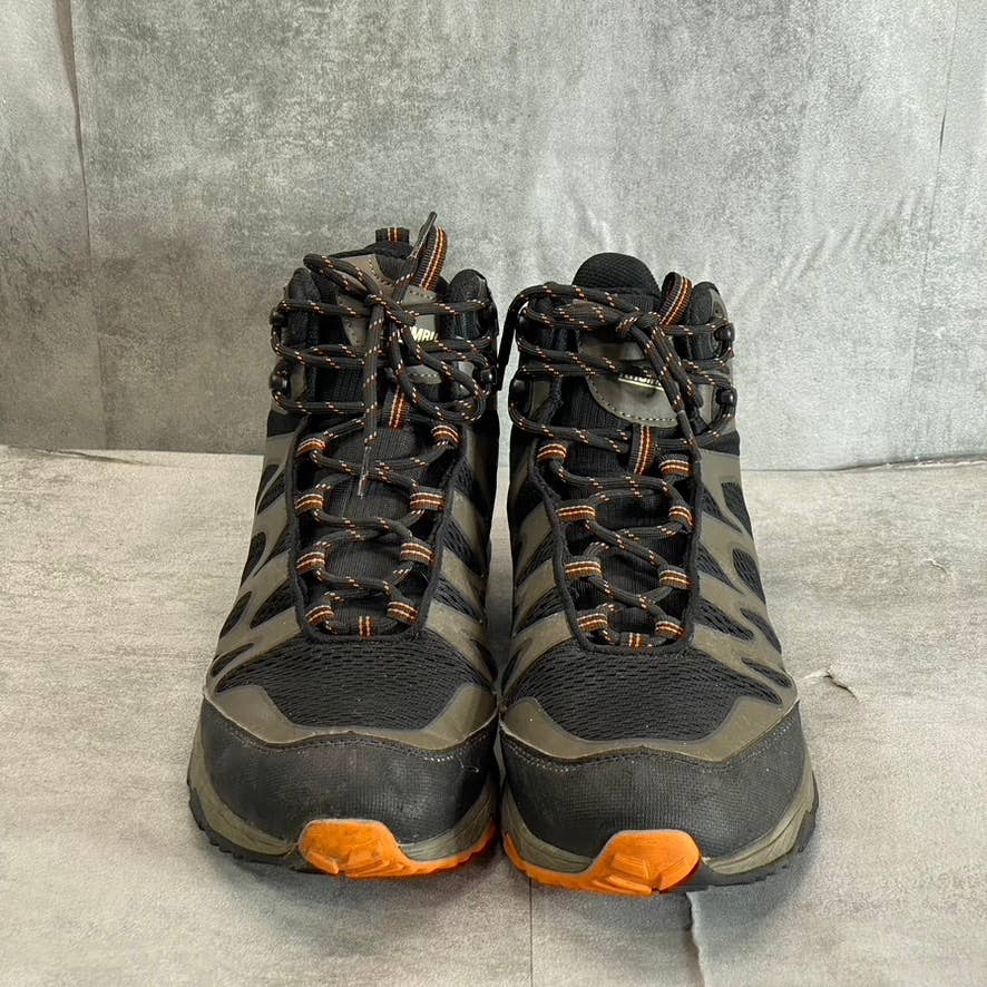 KHOMBU Men's Brown-Orange Vapor Mid Bungee Lace-Up Round-Toe Hiker Boots SZ 13