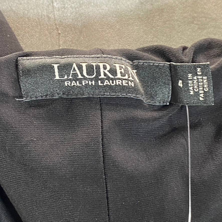 LAUREN RALPH LAUREN Women's Black Jersey Off-The-Shoulder Side-Slit Dress SZ 4