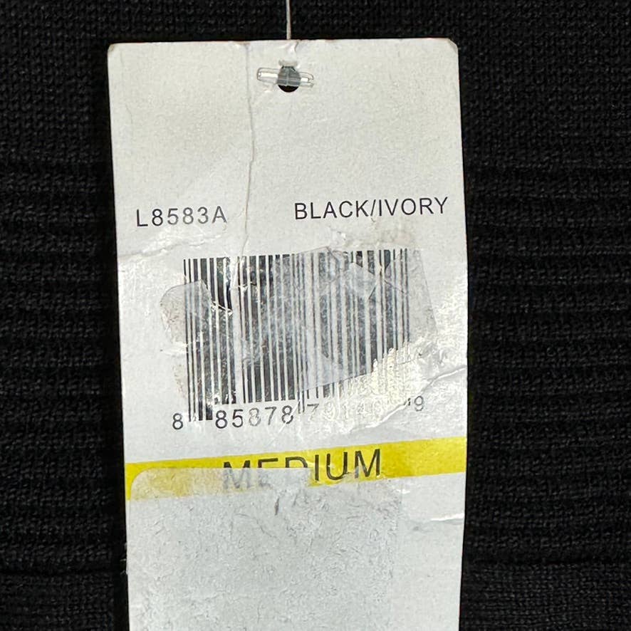 NINA LEONARD Women's Black Knit Geometric-Trim Fit & Flare Mini Dress SZ M