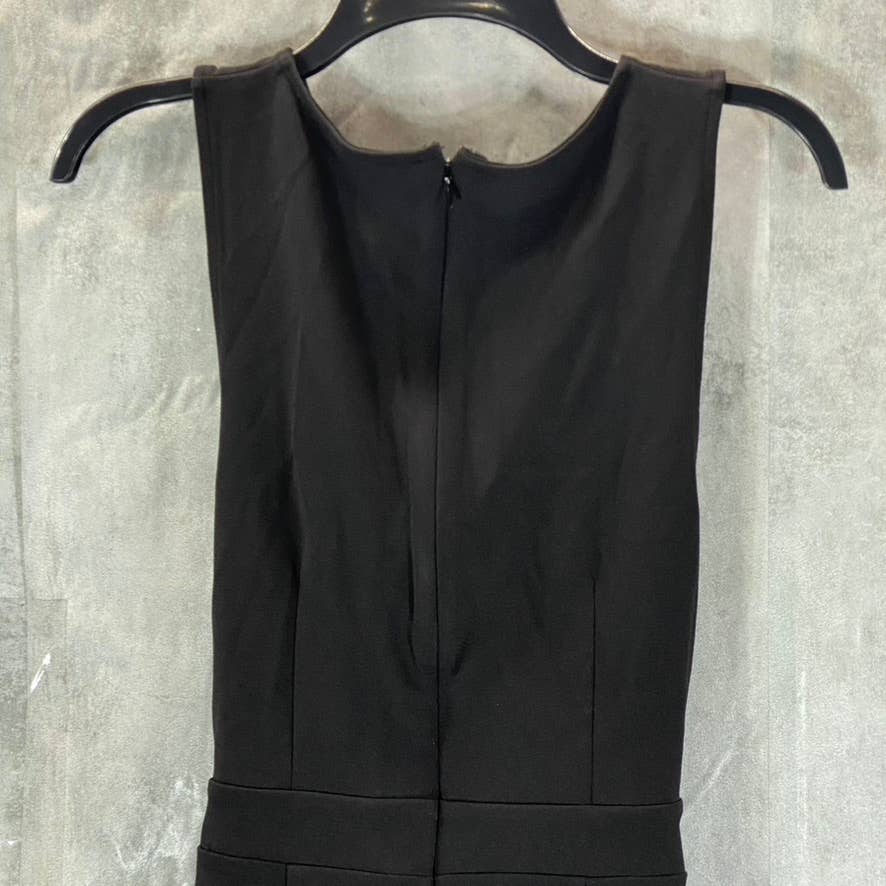 BAR III Women's Deep Black Cross-Front Cutout Pull-On Romper SZ 4