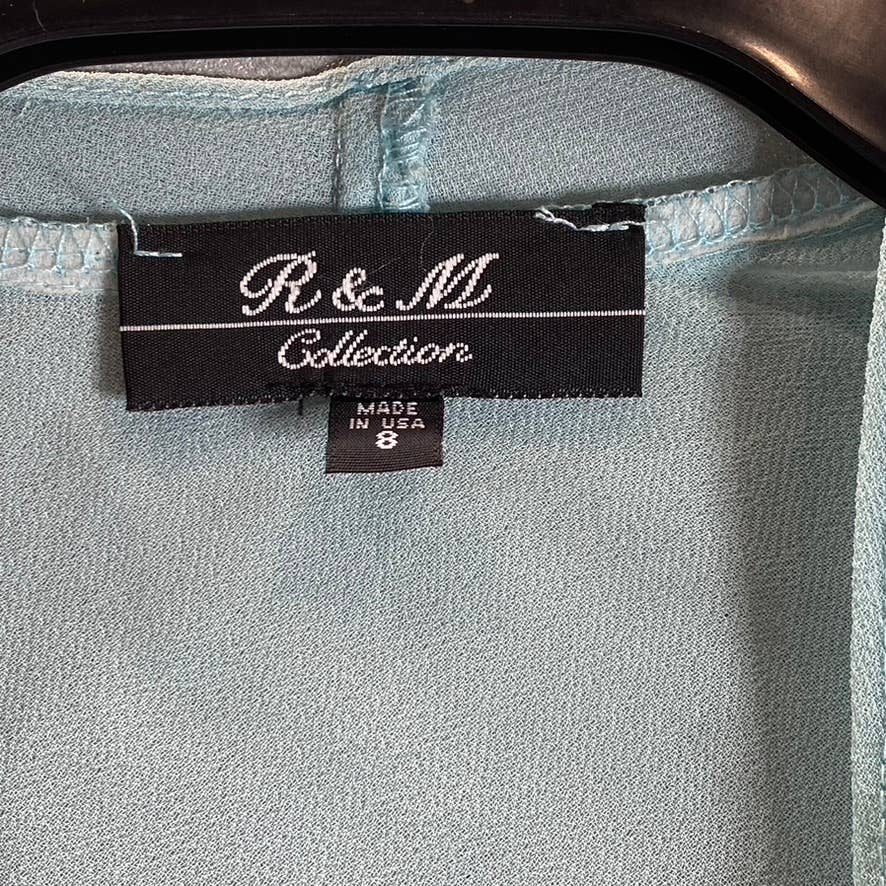 R&M RICHARDS Women's Slate Bead Embellished Open-Front Jacket Dress SZ 8