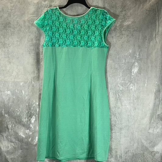 WHITE MARK Women's Plus Mint Pelagia Scoop-Neck Lace-Trim Mini Dress SZ 1XL