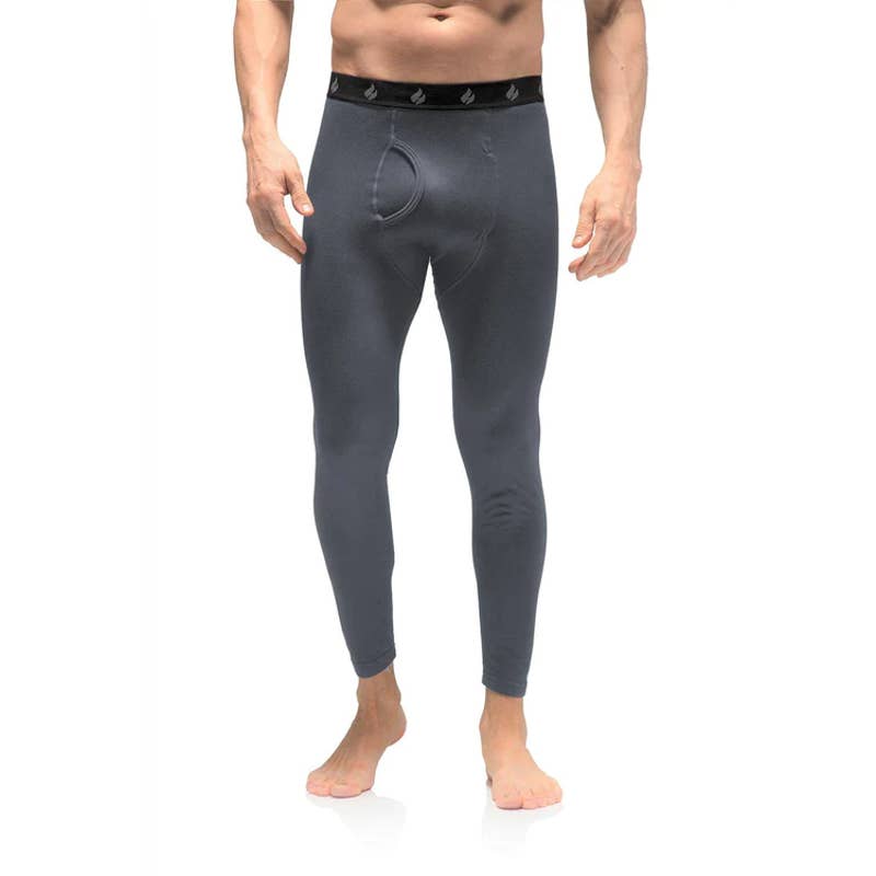 HEAT HOLDERS Men's Iron Grey Ultra Lite Stretch Thermal Pants SZ M