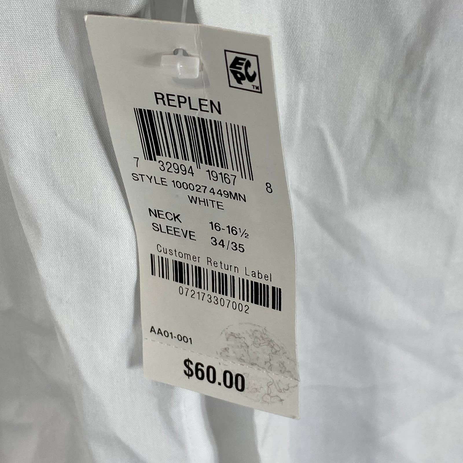 ALFANI Men's White Slim-Fit 2-Way Stretch Button-Up Long-Sleeve Dress Shirt SZ L