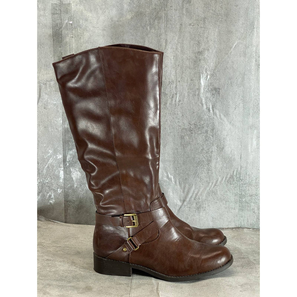STYLE & CO Women's Cognac Marliee Full Side-Zip Round-Toe Tall Riding Boot SZ9.5