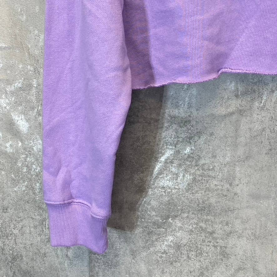 BP. Women's Purple Wildcats Cutoff Graphic Long Sleeve Pullover Hoodie SZ M