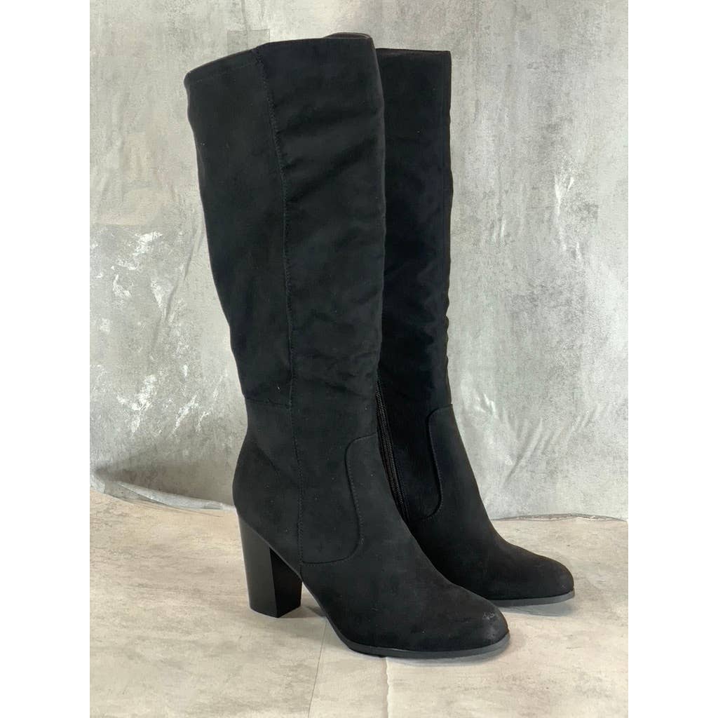 STYLE & CO Women's Black Addyy Memory Foam Round-Toe Dress Block-Heel Boots SZ10