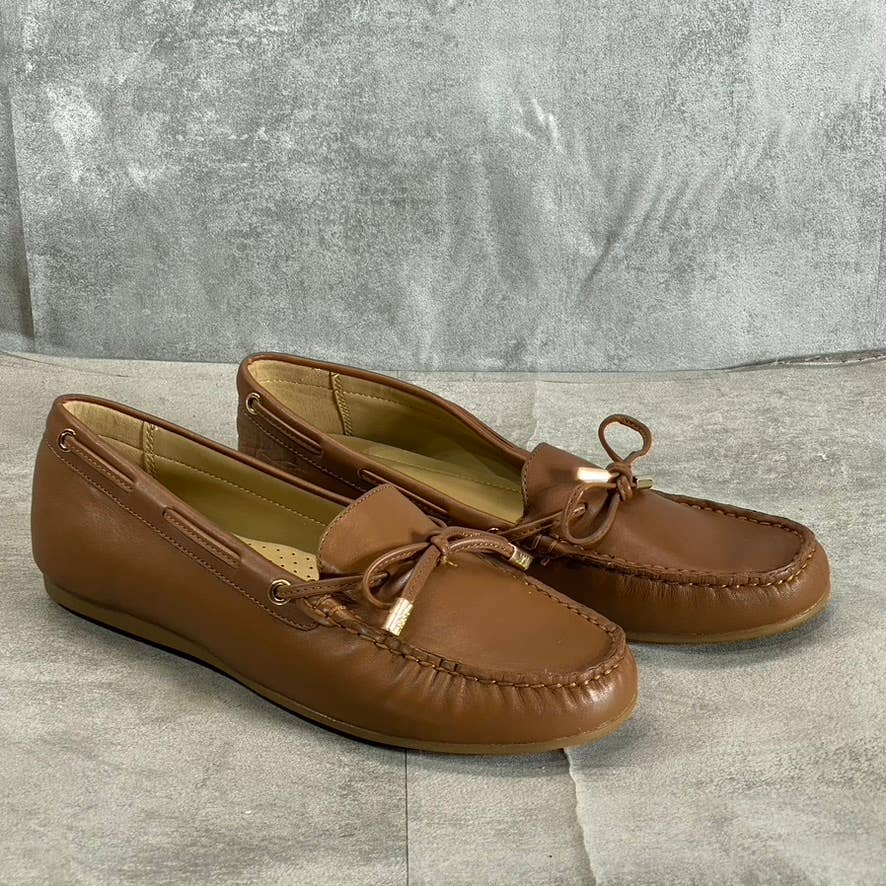 MICHAEL MICHAEL KORS Women's Luggage Brown Leather Sutton Moccasin Loafers SZ7.5