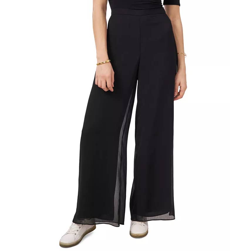 VINCE CAMUTO Women's Black Wide-Leg Yoryu Relaxed-Fit Pull-On Pants SZ M