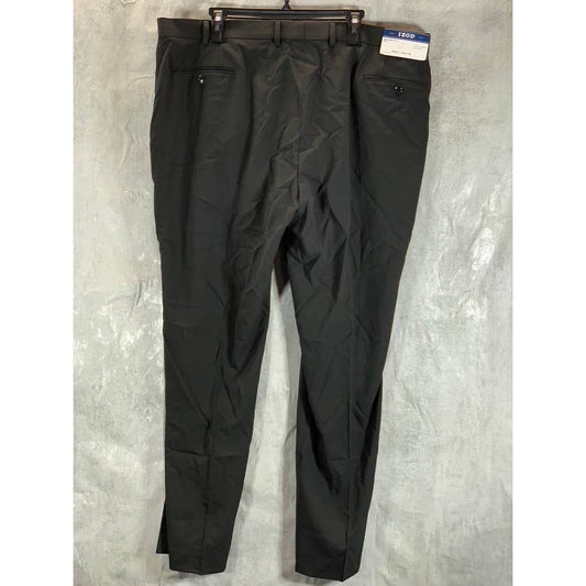 IZOD Men's Solid Black Classic-Fit Flat Front Suit Pants SZ 43X32