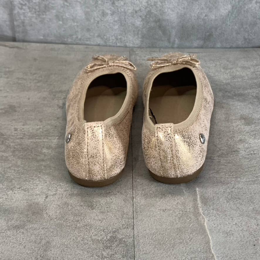 HUSH PUPPIES Girl's Rose Gold Josie Round-Toe Slip-On Ballet Flats SZ 12.5