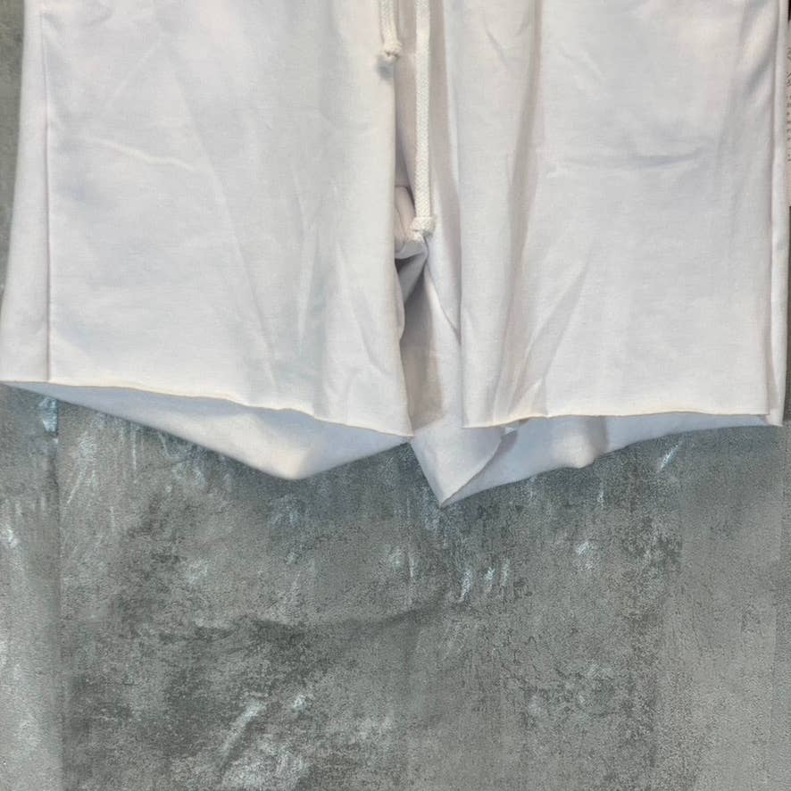 TREASURE & BOND Women's White Raw Hem Drawstring Waist Pull-On Sweat Shorts SZ S